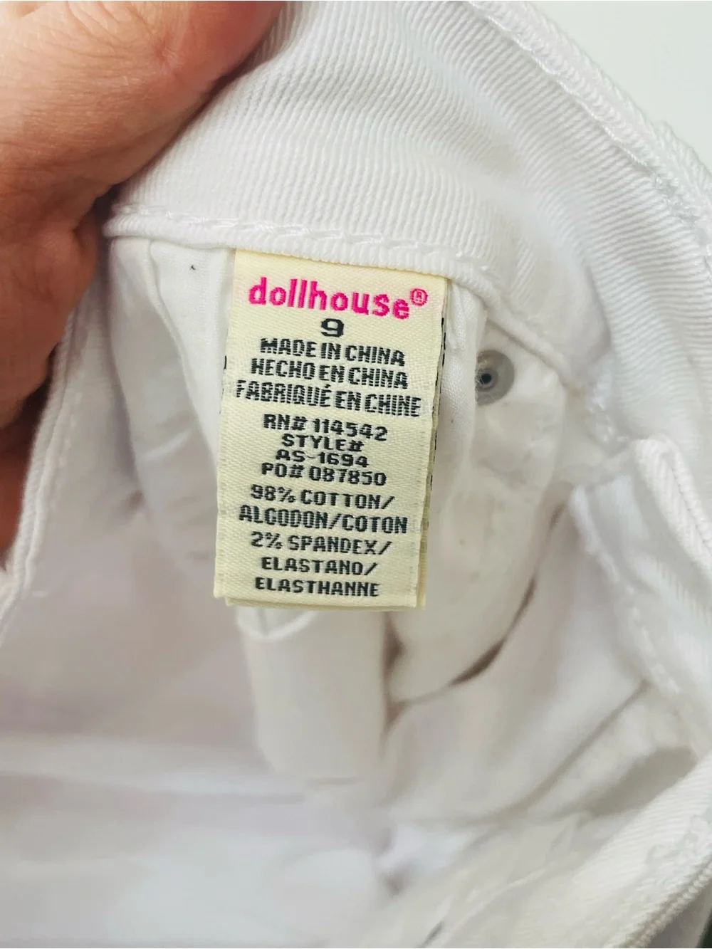 Dollhouse Skinny White Jeans The Rocker NWT Size 9